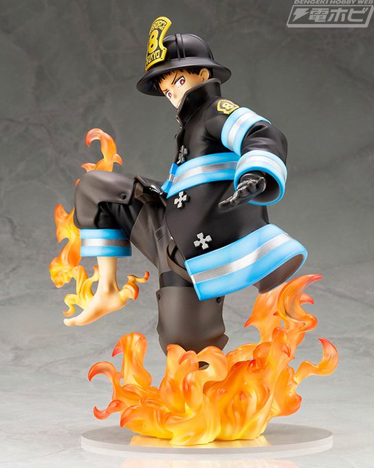 『炎炎ノ消防隊』#森羅日下部 が躍動感溢れる姿でコトブキヤからフィギュア化!防火服の青線部分には蛍光塗料仕上げで発光する 『炎炎ノ消防隊』#森羅日下部 が躍動感溢れる姿でコトブキヤからフィギュア化!防火服の青線部分には蛍光塗料仕上げで発光する