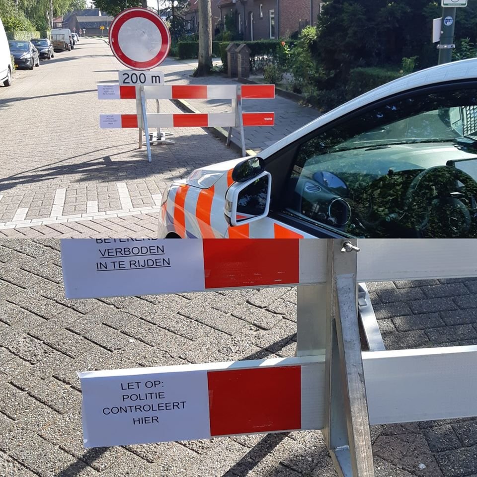 Sportief gebaar van de politie ..