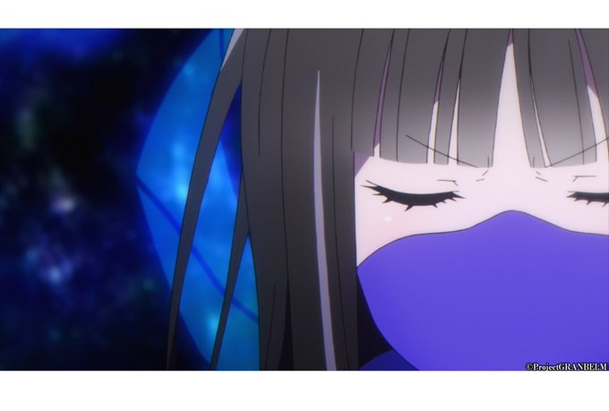 アニメ『グランベルム』の『新月エルネスタ深海』💜紫の😷はアニメ業界的にはタイムリーにトレンドなんだよね😉💜 アニメ『グランベルム』の『新月エルネスタ深海』💜紫の😷はアニメ業界的にはタイムリーにトレンドなんだよね😉💜