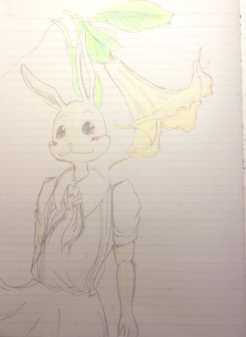 誕生日ということでハルちゃん 後ろの花はエンジェルトランペットです#BEASTARS 誕生日ということでハルちゃん 後ろの花はエンジェルトランペットです#BEASTARS