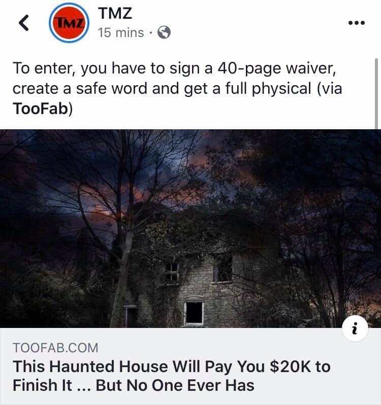 This Haunted House Makes You Sign A 40 Page Waiver Before Entering