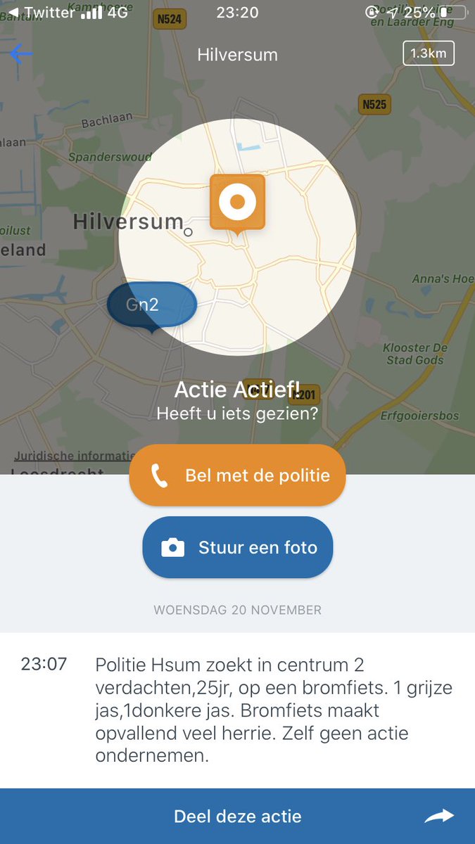 Melding politie Kleine Drift Hilversum inzake overval