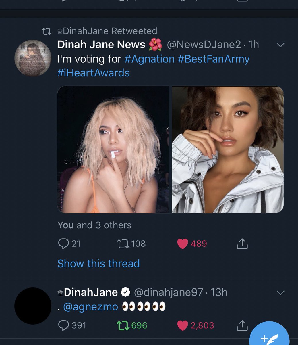 Tx for the retweet and the support girl!! 🥰🥰😘 @dinahjane97 
Lets vote nooow!!! #AGNATION #BestFanArmy #iHeartAwards 