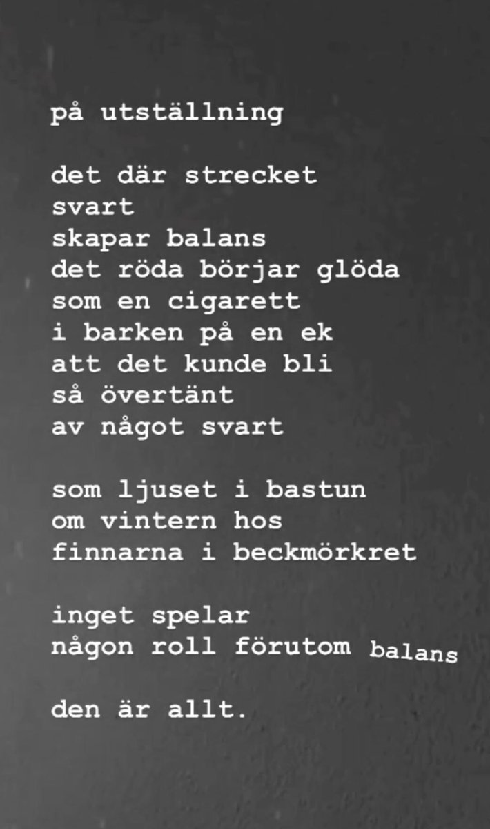 
#poesi #dikt #lyrik #utställning #poesipåsvenska #balans 