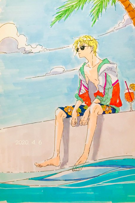 春すっとばして夏。たまにばきーっとした色を使いたくなるんですよね。#BANANAFISH #バナナフィッシュ 春すっとばして夏。たまにばきーっとした色を使いたくなるんですよね。#BANANAFISH #バナナフィッシュ
