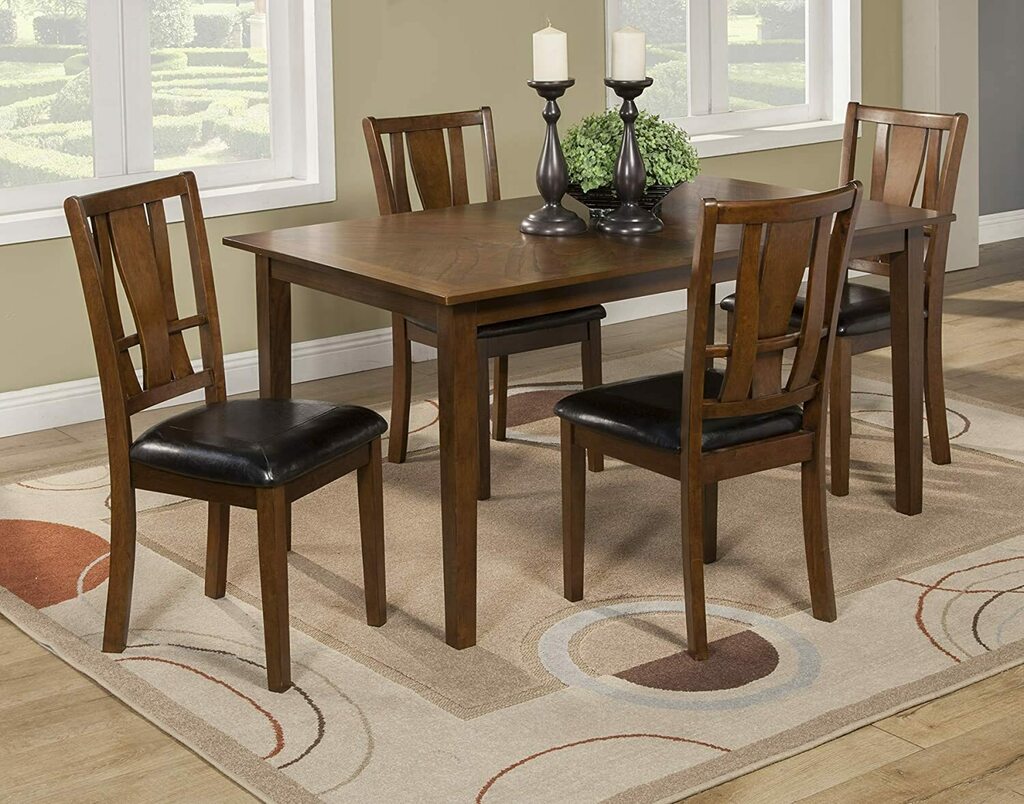 Alpine Furniture Del Rey 5 Piece Dining Set, Brown https://t.co/NyCgatcxBV...