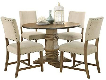 Homelegance 5-Piece Dining Set, Rustic Oak https://t.co/VnoL4abrgq...