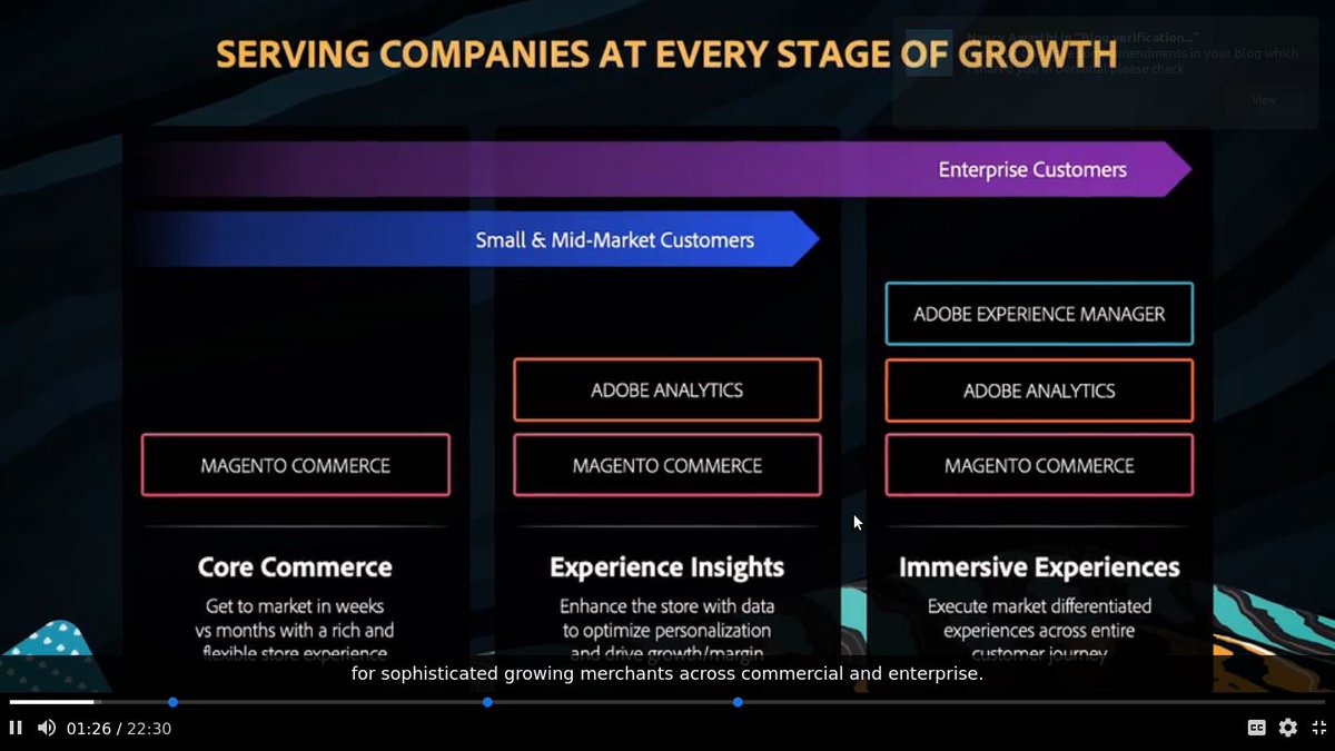 DeepakCED: Adobe contributing to Experience driven commerce @magento @cedcommerce @AdobeSummit  #AdobeSummit #MagentoImagine https://t.co/w19kIzI3Ik