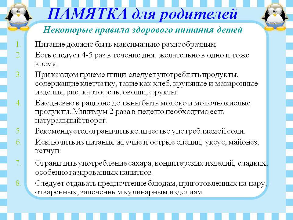 Рекомендации Для Родителей По Правильному Питанию Дошкольников