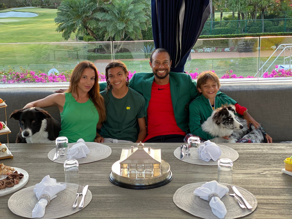 Masters Champions Dinner quarantine style. Nothing better than being with family. 