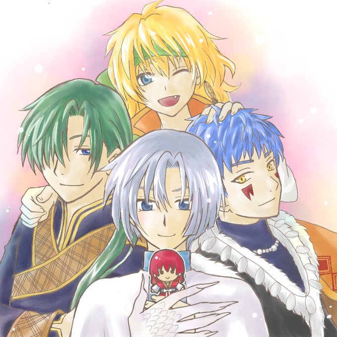 プロフィール画像用に四龍+ヨナ描いてみた!なんかポーズとか微妙な気がするけどやり直すのしんどすぎてもういいや…💦ジェハ服 プロフィール画像用に四龍+ヨナ描いてみた!なんかポーズとか微妙な気がするけどやり直すのしんどすぎてもういいや…💦ジェハ服