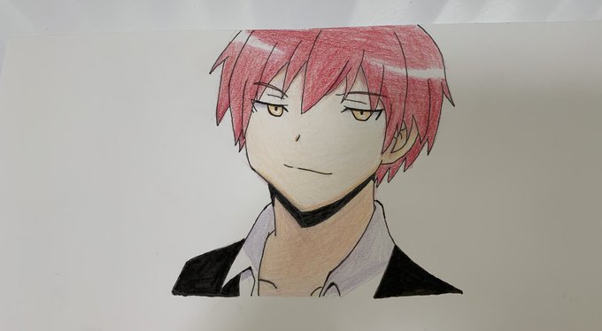 描いてみた‼️赤羽 業(*´ω`*)この絵今日描いてなくて実は…先週描いた絵なんだ。下手でもツイートするね♪#暗殺教室# 描いてみた‼️赤羽 業(*´ω`*)この絵今日描いてなくて実は…先週描いた絵なんだ。下手でもツイートするね♪#暗殺教室#