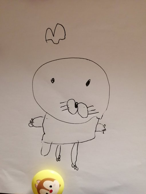 娘(4歳)の描いたぼのぼの 娘(4歳)の描いたぼのぼの