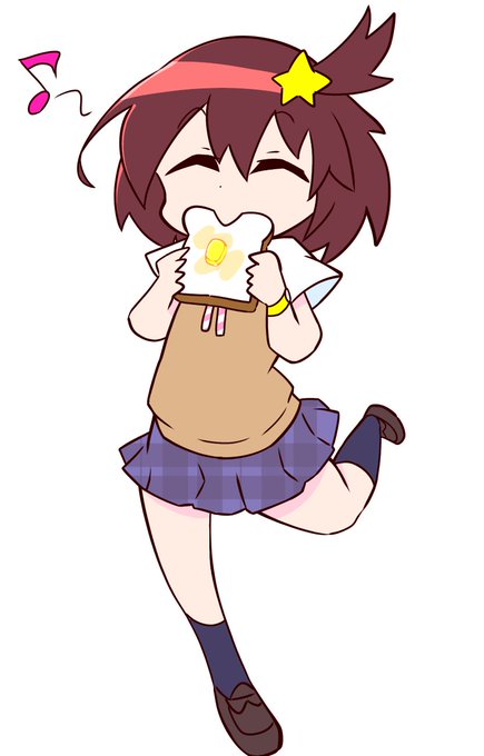 食パンを頬張るルル子 食パンを頬張るルル子
