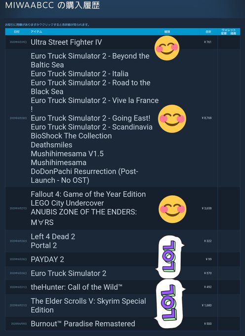 今回のsteamサマーセールで購入したゲームと、現在の所有リスト。レゴニンジャゴーだけ、5月の無料配布してた時にもらった 今回のsteamサマーセールで購入したゲームと、現在の所有リスト。レゴニンジャゴーだけ、5月の無料配布してた時にもらった