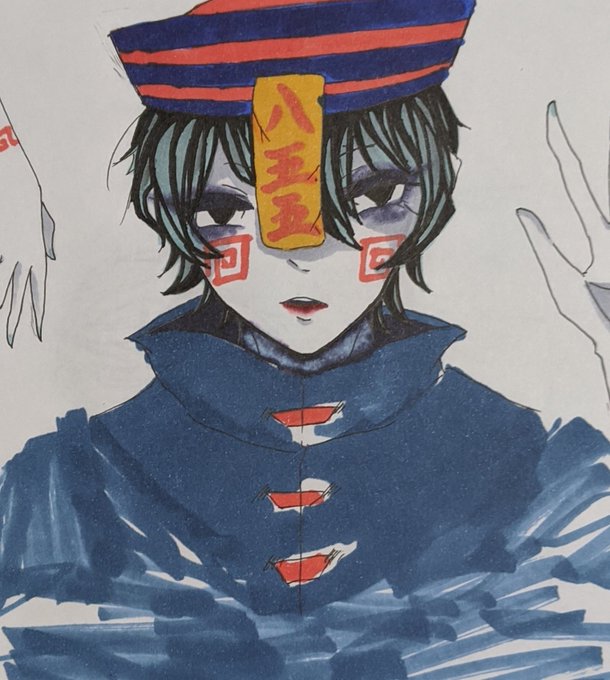 #さばぴくちゃー初描きだった時のです御札の文字が分からなくてスキンの元ネタの方で描いてしまったやつですね〜!初めて見た時 #さばぴくちゃー初描きだった時のです御札の文字が分からなくてスキンの元ネタの方で描いてしまったやつですね〜!初めて見た時