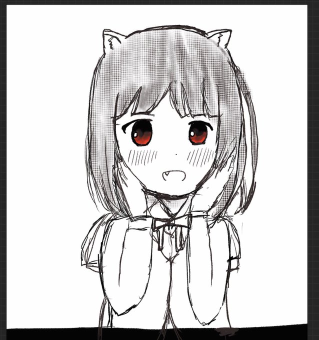 自分の絵柄が出ちゃったので誰なのかよく分からなくなってしまいましたが、裕美音にネコミミ🐈と八重歯🦷を追加したつもりの絵で 自分の絵柄が出ちゃったので誰なのかよく分からなくなってしまいましたが、裕美音にネコミミ🐈と八重歯🦷を追加したつもりの絵で