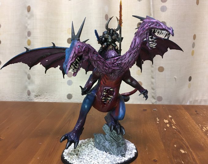 ジェネハンのオリジナルヒーロー作成ルールに従ってケイオスドラゴン騎乗ケイオスロードのウォースクロール作ってみたDP40使 ジェネハンのオリジナルヒーロー作成ルールに従ってケイオスドラゴン騎乗ケイオスロードのウォースクロール作ってみたDP40使
