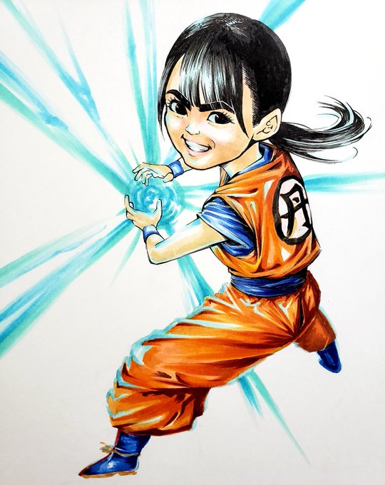 日向坂46 丹生明里のイラスト。ドラゴンボール風の丹生ちゃん。 日向坂46 丹生明里のイラスト。ドラゴンボール風の丹生ちゃん。