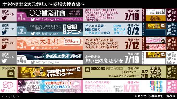 #補完計画 《 #げんしけん 》〆7/19#今期アニメ 〆8/2#大喜利 〆7/12#懐古超特急 〆7/19#魔法少女 #補完計画 《 #げんしけん 》〆7/19#今期アニメ 〆8/2#大喜利 〆7/12#懐古超特急 〆7/19#魔法少女