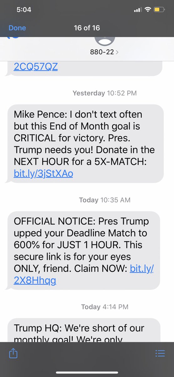 ⁦@TheRickWilson⁩ 
Apparently Pence doesn’t text often but reached out to my daughter (was a rally buster) 