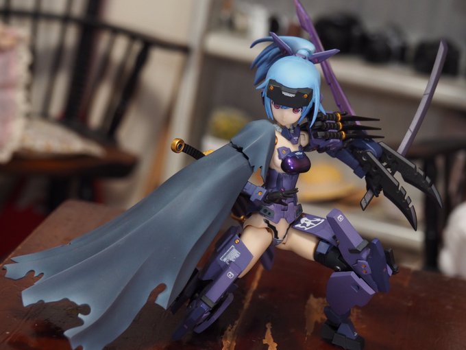 ポニテの塗り直しも終わり、改修した迅雷・陽炎でちょっと遊んでました^^ #フレームアームズ・ガール #FAガール ポニテの塗り直しも終わり、改修した迅雷・陽炎でちょっと遊んでました^^ #フレームアームズ・ガール #FAガール