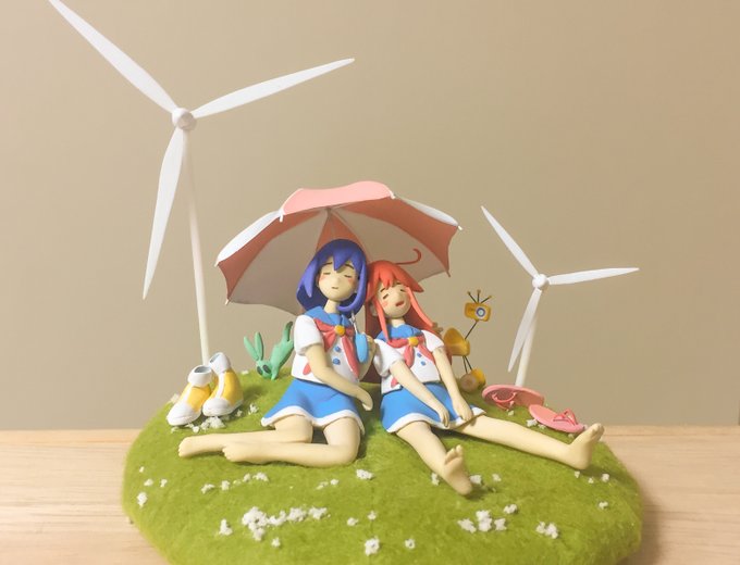 ココナとパピカの誕生日なのでOPのふたりを作ってみました☺️☺️🎉#フリップフラッパーズ ココナとパピカの誕生日なのでOPのふたりを作ってみました☺️☺️🎉#フリップフラッパーズ