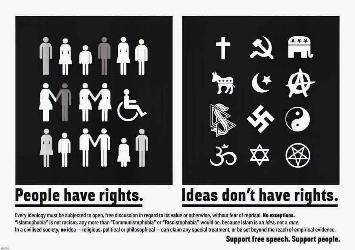 People have rights. Ideas do not have rights. 