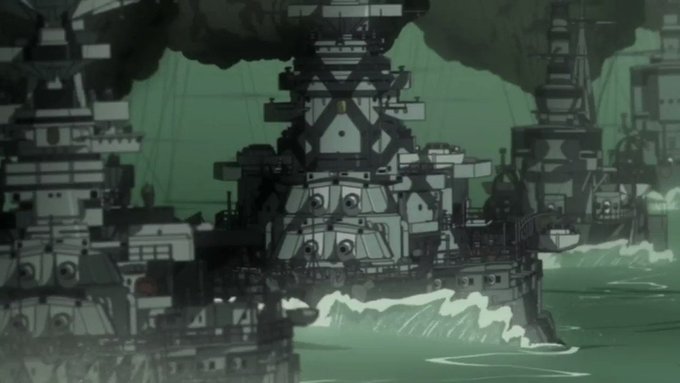 #龍の歯医者今更だが、龍の歯医者の戦艦が妙に起きた瞬間から気になり。やっぱかっこいい。作品中盤あたりに出てくるのは金剛型 #龍の歯医者今更だが、龍の歯医者の戦艦が妙に起きた瞬間から気になり。やっぱかっこいい。作品中盤あたりに出てくるのは金剛型