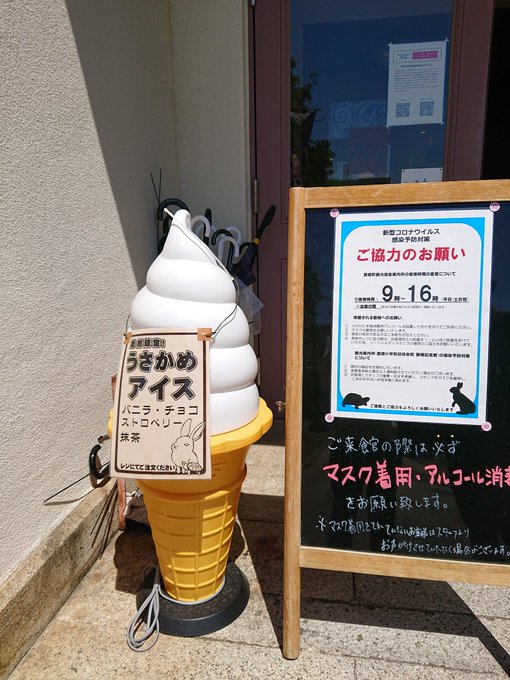 うさかめアイス🍦 にうさかめのオブジェに うさかめのペーパーウェイト#うさかめ づくし🐇🐢😆#豊郷小学校 うさかめアイス🍦 にうさかめのオブジェに うさかめのペーパーウェイト#うさかめ づくし🐇🐢😆#豊郷小学校