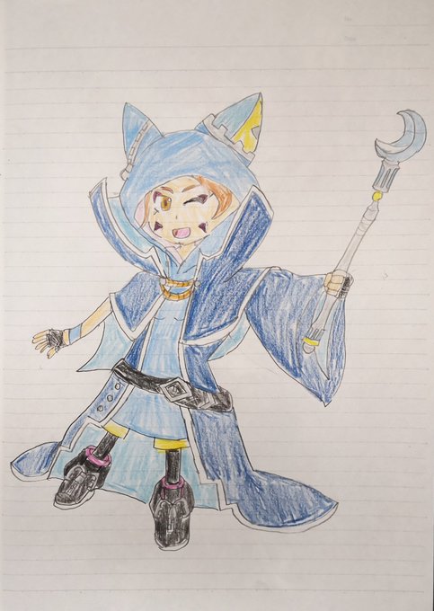 妖怪学園Yのブルームーンのコスプレをしたゴエモンちゃんを描いてみました! #スナックワールド 妖怪学園Yのブルームーンのコスプレをしたゴエモンちゃんを描いてみました! #スナックワールド
