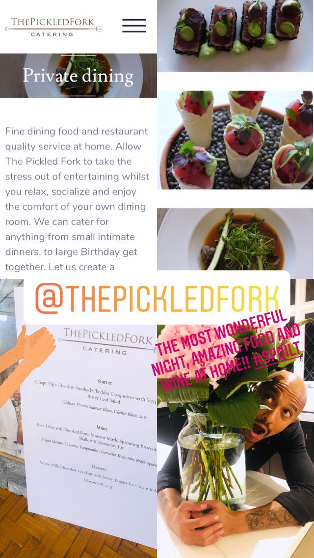 Such a brilliant night, the most amazing food and wine @thepickledfork and all in the comfort of my own home!!! 😋❤️ 