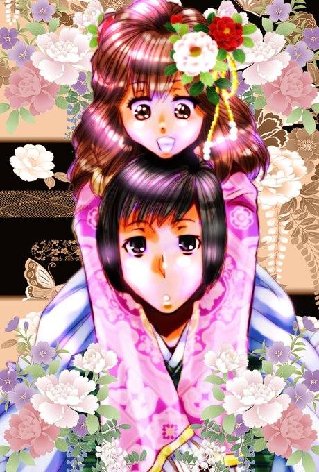 ヘタリアの菊と気苦労娘です。#ヘタリアお絵描き好きな方と繋がりたい ヘタリアの菊と気苦労娘です。#ヘタリアお絵描き好きな方と繋がりたい