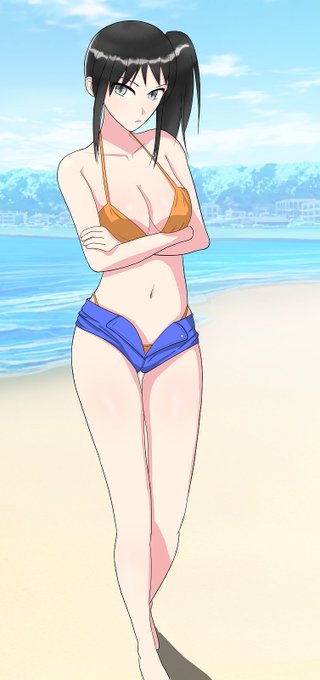 サイドテール水着風夏ちゃん塗りました サイドテール水着風夏ちゃん塗りました