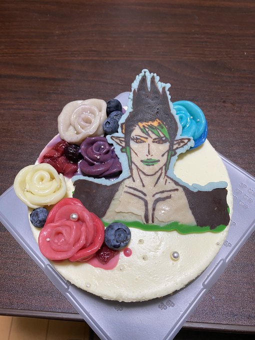 誕生日ケーキがチャイカさんだったんだがw #お花畑青空大写生大会 誕生日ケーキがチャイカさんだったんだがw #お花畑青空大写生大会