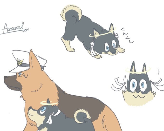 ヘルテイカー犬化その4。アザゼル。髪と瞳の色が悪魔と天使で対になっているようなので天使サイドは黒よりの体毛にしてみた。ア ヘルテイカー犬化その4。アザゼル。髪と瞳の色が悪魔と天使で対になっているようなので天使サイドは黒よりの体毛にしてみた。ア