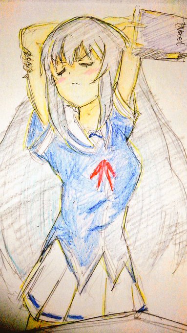 色鉛筆でざっと雑やけど塗りました。#俺の彼女と幼なじみが修羅場すぎる #アニメ好きと繋がりたい #イラスト#ジョジョ立ち 色鉛筆でざっと雑やけど塗りました。#俺の彼女と幼なじみが修羅場すぎる #アニメ好きと繋がりたい #イラスト#ジョジョ立ち