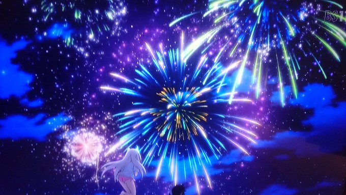 #ゆらぎ荘アニメ幽奈さんと花火を見つめながら会話するコガラシ #ゆらぎ荘アニメ幽奈さんと花火を見つめながら会話するコガラシ