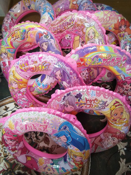 プリキュア浮き輪55cmから60cmに入替えかんりょー プリキュア浮き輪55cmから60cmに入替えかんりょー