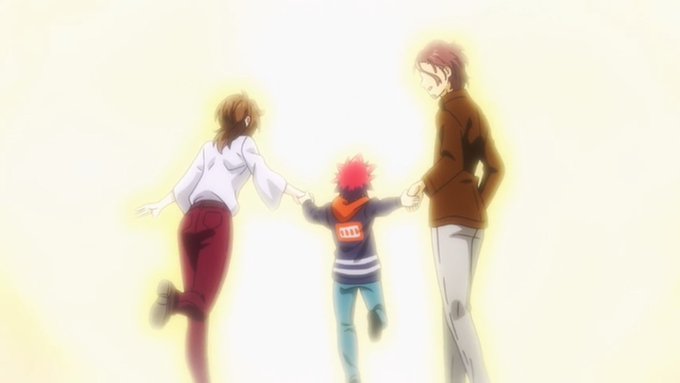 【アニメ】『食戟のソーマ 豪ノ皿』親子3人で手を繋いでいる幸平家のスクショ①『豪ノ皿』第12話 (カラー版)②『神ノ皿』 【アニメ】『食戟のソーマ 豪ノ皿』親子3人で手を繋いでいる幸平家のスクショ①『豪ノ皿』第12話 (カラー版)②『神ノ皿』