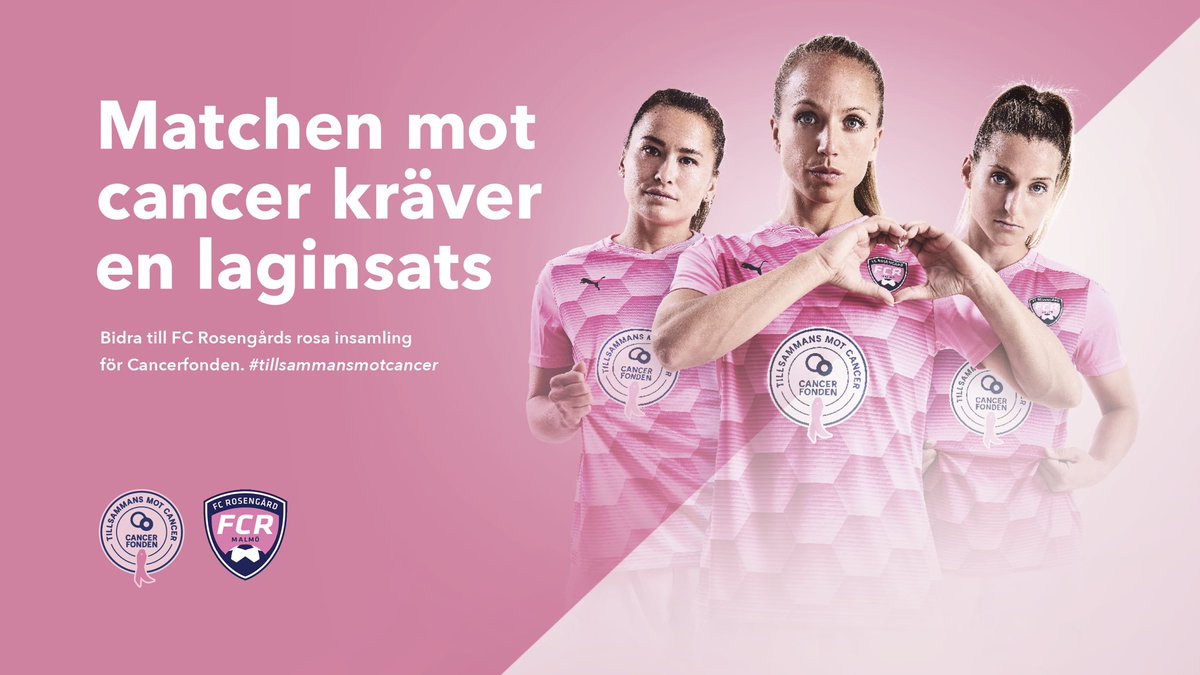 Var med och färga Sverige rosa!  #tillsammansmotcancer @FCRosengard @Cancerfonden 