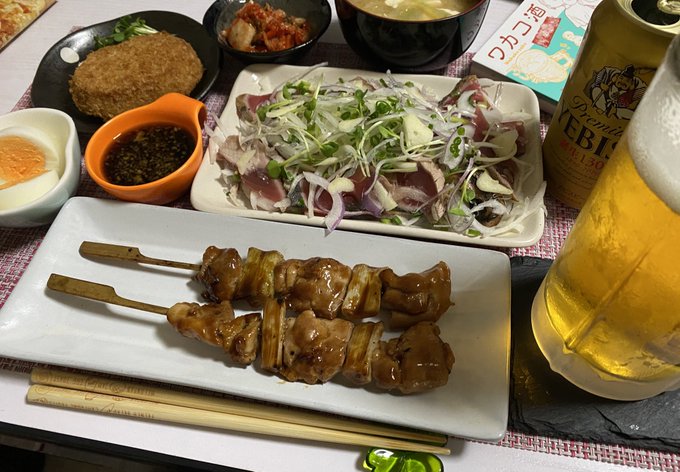 今夜は崇拝する「ワカコ酒」を読みながらの晩酌🍺そして、昨日の紀行🏮の反省会_φ(・_・頂いたヱビスビールが贅沢だわぁ〜😚 今夜は崇拝する「ワカコ酒」を読みながらの晩酌🍺そして、昨日の紀行🏮の反省会_φ(・_・頂いたヱビスビールが贅沢だわぁ〜😚
