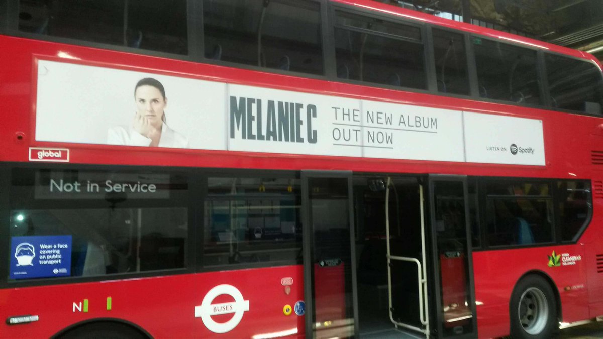 🇬🇧  Seen today on one of London's world famous double decker buses! 

👀 Have you seen one yet? #MelanieC 