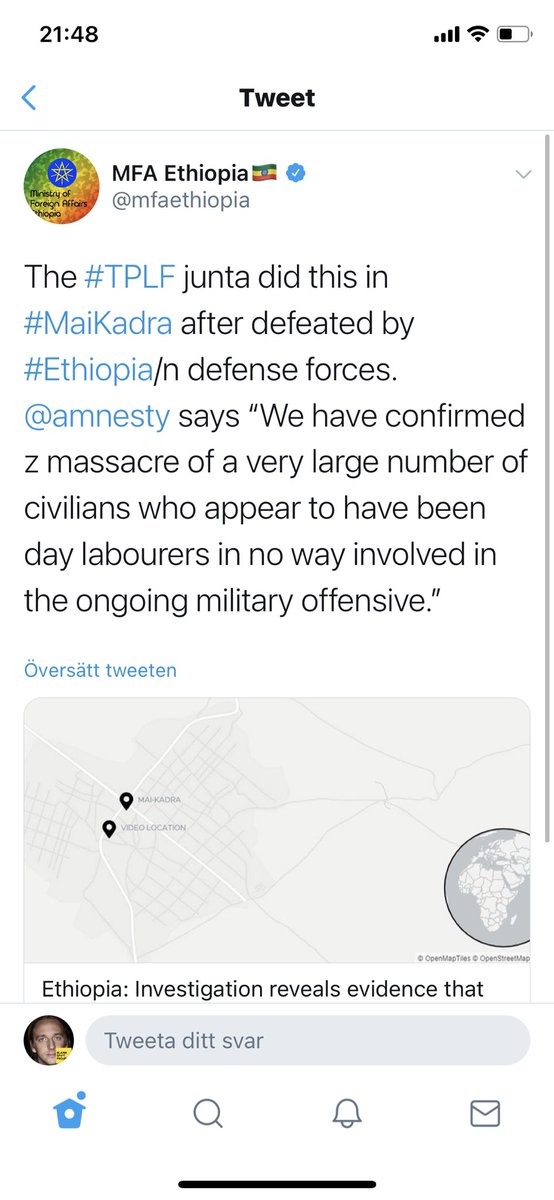 Amnesty pekar som sagt inte ut någon ansvarig utan vill se en rättegång. Men enligt etiopiska UD är det klart. 