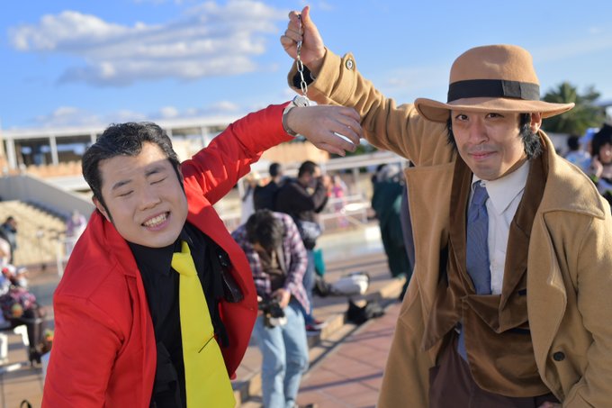 ルパン、逃げようとしても無駄だぞ!ルパン(白沢さん )銭形(自分)photo📷(にこ推しさん )迫力あるお写真ありがとう ルパン、逃げようとしても無駄だぞ!ルパン(白沢さん )銭形(自分)photo📷(にこ推しさん )迫力あるお写真ありがとう
