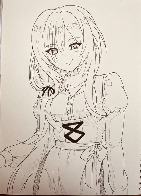 絵の練習!!今回はミアさん(ちとせちゃん)の立ち絵の模写!アンドロメダコミュを通して、少しだけ涙を描いてみました...( 絵の練習!!今回はミアさん(ちとせちゃん)の立ち絵の模写!アンドロメダコミュを通して、少しだけ涙を描いてみました...(