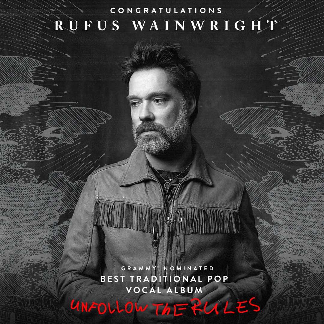 Congratulations @rufuswainwright –  a richly deserved nomination for richly wonderful album: hope you win! 