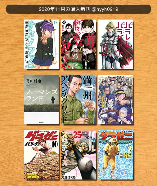 #2020年11月の購入新刊サタノファニ首を斬らねば分かるまいパラレルパラダイスノーマンズランド満州アヘンスクワッドゴー #2020年11月の購入新刊サタノファニ首を斬らねば分かるまいパラレルパラダイスノーマンズランド満州アヘンスクワッドゴー