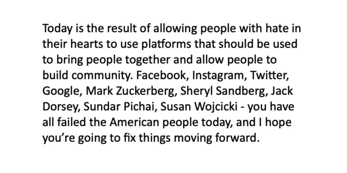. @Facebook, @Instagram, @Twitter, @Google, Mark Zuckerberg, @SherylSandberg, @jack, @Sundarpichai, @SusanWojcicki 