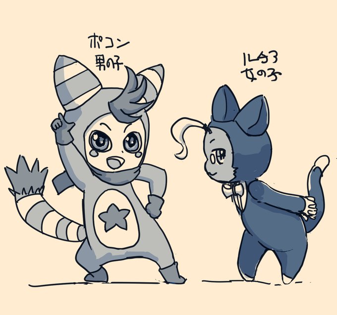 ポッピン族の仲間たち。その3ルチアとポコン。描き描き。#p20 #ポッピンQ ポッピン族の仲間たち。その3ルチアとポコン。描き描き。#p20 #ポッピンQ